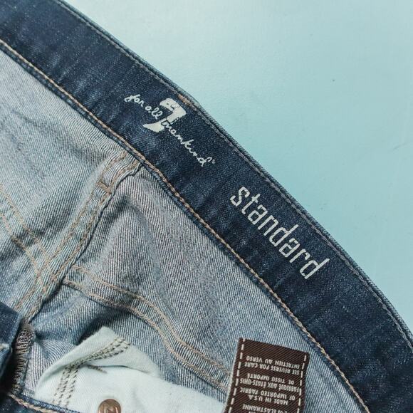 7 For All Mankind Standard Straight Leg Button Fly Mens Jeans Size 31 Waist - Picture 4 of 11